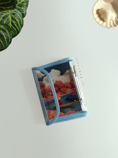 کلاسورشفاف پوشه ای A6 آبی (دفترچه ای)